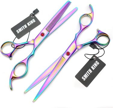 Набір професійних японських ножиць для волосся Smithking 7.0 дюймів - ножиці для стрижки та ножиці для розрідження з лезами з нержавіючої сталі