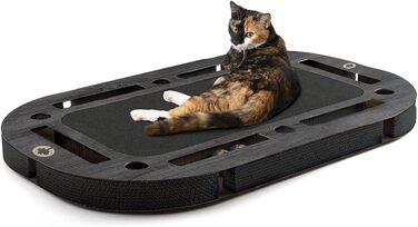 Ігровий майданчик для котів CanadianCat XXL 85x54x5,8 см з інтегрованим картонним дряпаком, PlayPlate Black Edition, чорний
