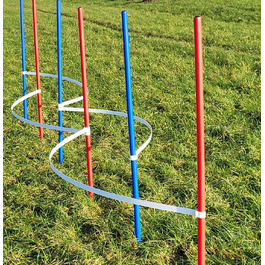 Набір для фристайлу Wuzzmann Agility: 4 боулінгові/тренувальні арки + 6 шлагбаумів (червоний/синій)