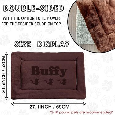 Персоналізована килимок для собак, індивідуальне собаче ліжко для вольєру, миється, килимок для сну домашніх тварин, подарунок для любителів собак та котів (69x52 см, кава)