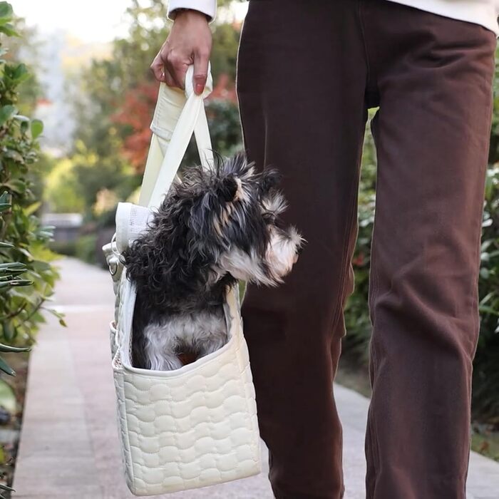 Сумка-переноска для собак та котів, велика, бежева, L (41x18x30 см)