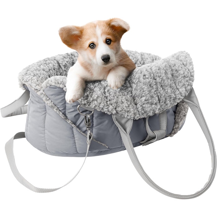 Сумка-переноска для собак, транспортувальна сумка, переноска для тварин, регульована висота, аксесуари для собак, переноска для подорожей, 38x24x28 см, розмір Asche 1: 38x24x28 см Asche