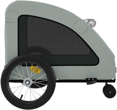 Причіп для собак Fasba: надійний та безпечний причіп для велосипеда, сірий, з прапором та відбивачами, для собак та котів, 63.5 x 124.5 x 66 см