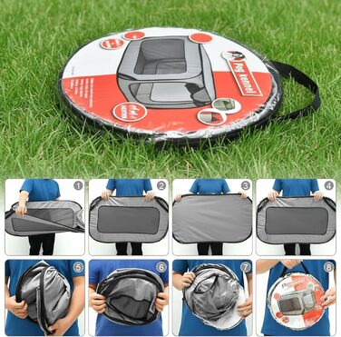 Транспортна переноска для собак та котів, сіра, 94x53x53 см, складана, з подвійними дверцятами, Oxford тканини