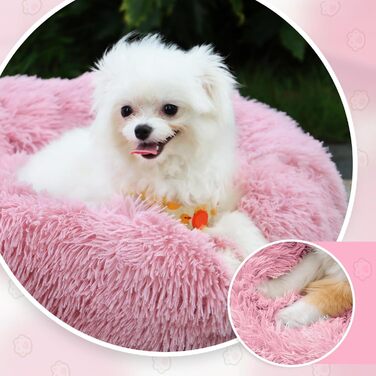 Крісло-ліжко для собак середніх та великих порід, котяче ліжко з плюшу, 70x70x20 см, рожеве