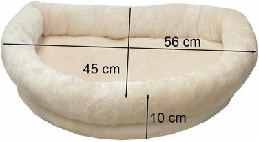 Підвіконна лежанка для котів Nanook Top, велика, з плюшевим бортиком, 60x45x10 см, бежева