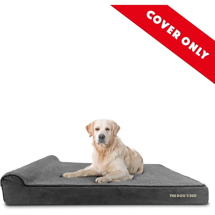 Ортопедичне ліжко для собак з меморі-піни, 162x111x15 см, сірий плюш