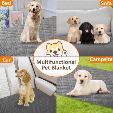 Водонепроникний килимок для собак 218 x 208 см, захист дивану та ліжка, великий, миючий, для собак та котів, з антиковзаючою основою, колір: коричневий