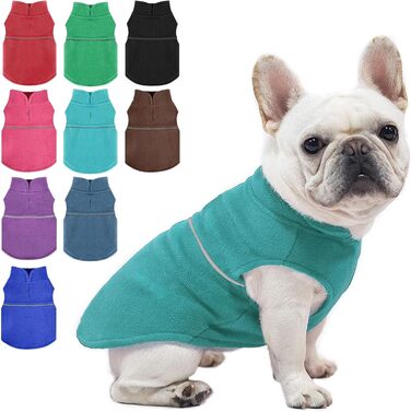 Тепла флісова жилетка для собак, пухнастий пуловер для цуценят, одяг для маленьких собак, дівчаток та хлопчиків (XXS, блакитний, зелений)