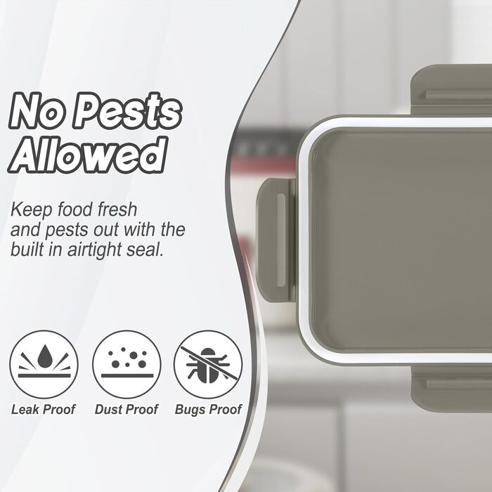 Контейнер для корму для собак та котів, 3,6-5,4 кг, BPA-free, сірий