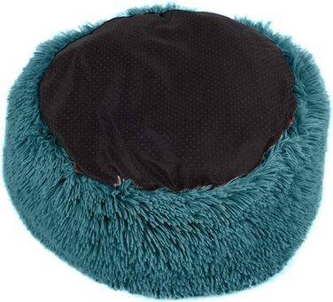 М'яке ліжко для собак та котів PETCUTE, кругленьке, флісове, миється, темно-зелене (M)