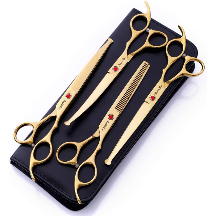 Набір професійних ножиць для грумінгу собак та котів (4 шт.) з нержавіючої сталі