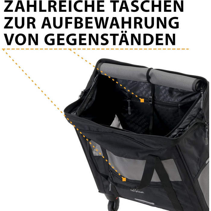 Переносна переноска для собак та котів Ferplast Voyager Trolley, 15 кг, 46x26x48 см, білий/чорний колір