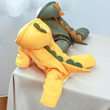 Костюм для собак у вигляді динозавра: теплий зимовий комбінезон з капюшоном, куртка-пуховик, костюм для собак, зелений, XL