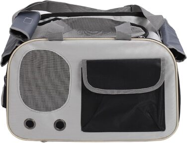 Транспортна переноска для котів та собак LUCKDANO, складана, з регульованим ременем, міцна, стильна (BLACK)