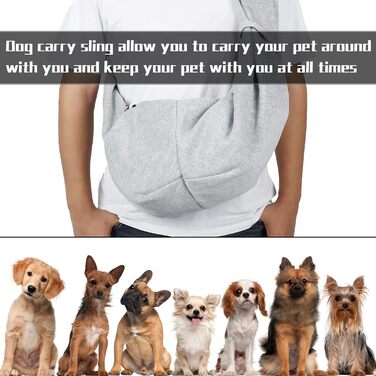 Тканина-слінг для цуценят, двостороння, звільняє руки для собак та котів, м'яка та зручна, регульована сумка-переноска для прогулянок, подорожей та покупок (чорна)