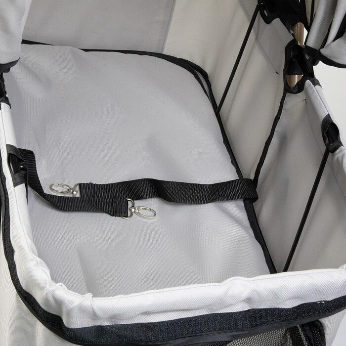 Дитяча коляска для тварин Homewell, сіра, до 20 кг, з відкидним кошиком, сіткою, ременями та тримачем для напоїв