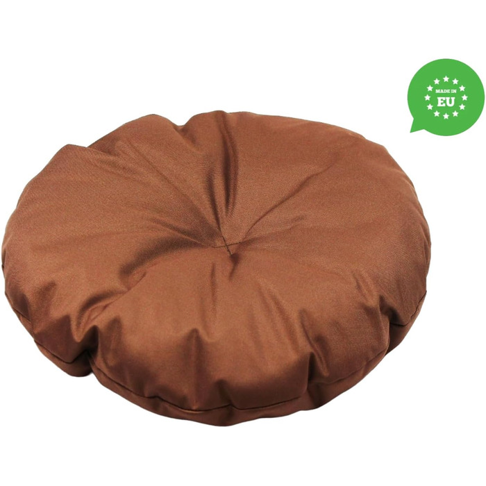 Кругла подушка для собак та котів, ⌀ 60 см, коричнева - ліжко для тварин, килимок, матрац, придатна для перенесення, миється