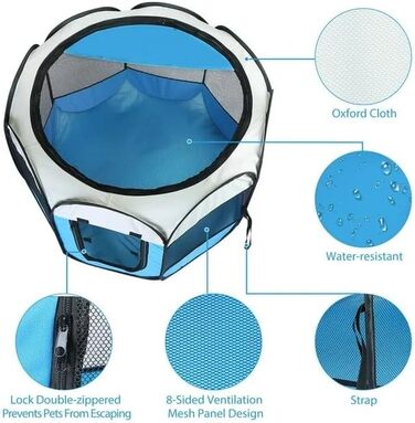 Кішка-бігове колесо Floving для домашніх тварин, складане, для використання в приміщенні та на вулиці, 8 прикрас, водонепроникне (M)