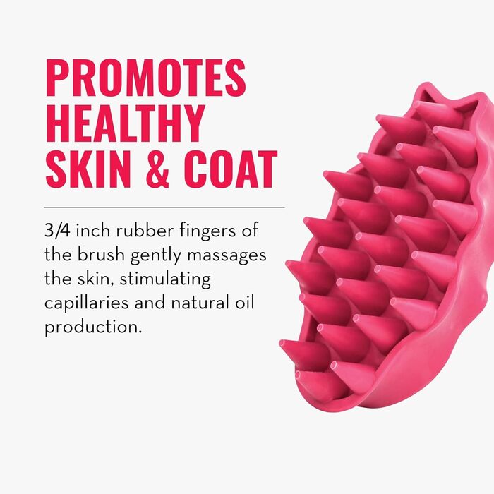 KONG ZoomGroom - щітка для грумінгу та миття собак, великі породи (червона)