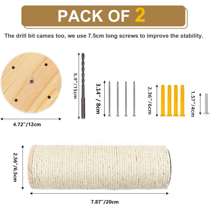 Сходинка для котів DaizySight на стіну: комплекс для лазіння, ігри та відпочинку (2 циліндри)