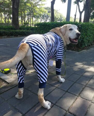 Піжама для собак, комбінезон, одяг для собак середнього та великого розміру, дихаючий, з блискавкою, м'яка бавовна