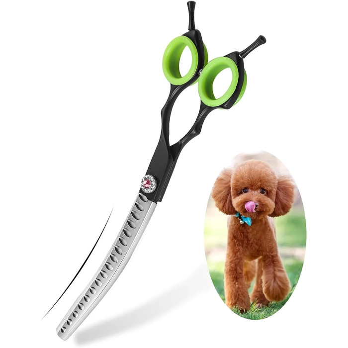 Професійна філірувальна ножиця Profi 7,0 дюймів для собак, котів та інших домашніх тварин. Ножиці для грумінгу з регулюванням натягу, сталь 440C