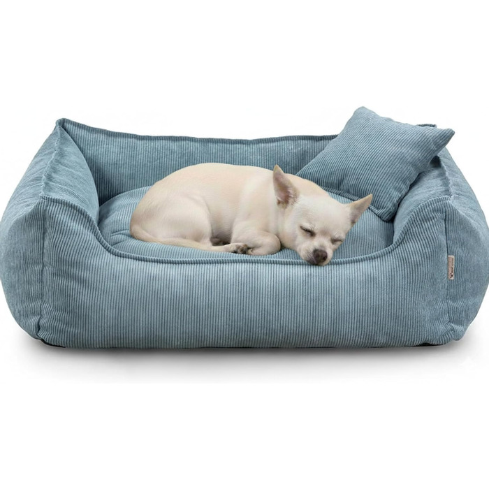 Gutekissen® Lucky: М'яке ліжко для собак - зручне та миється, з поліуретановою начинкою, знімний чохол (зелений, синій), XS - 55x40 см