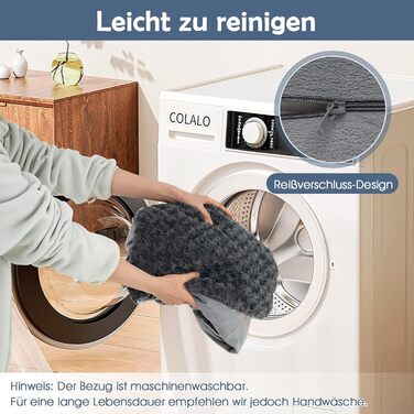 Ортопедичне ліжко для собак Costway великого розміру, диван-ліжко з подушкою, пінопласт, знімний та пральний чохол, підняті бортики, диванчик для великих та середніх собак, сірий (113 x 89 x 18 см)