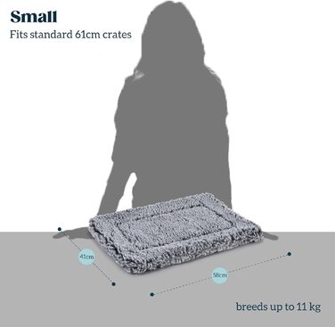 Міцне ліжко для собак Stoutwool - стійке до гризіння, для маленьких порід, 58x41x5 см, сірий