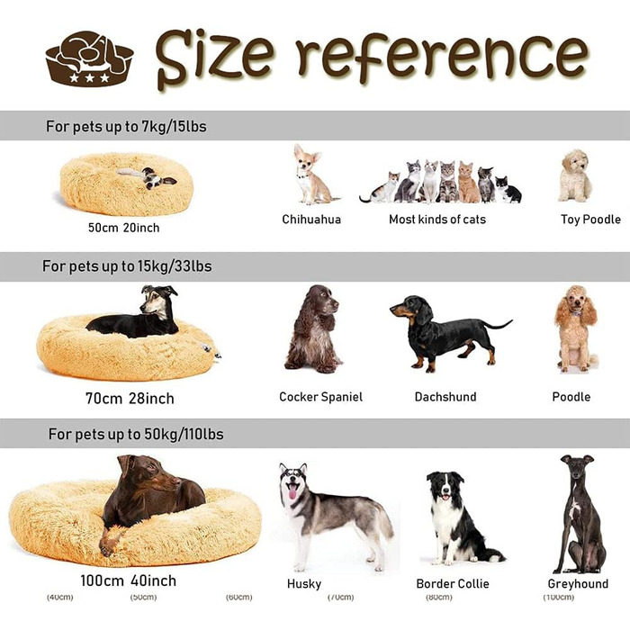 Кругле ліжко для собак та котів Chickw11, тепле м'яке ліжко-подушка Donut, миється, з антиковзною основою, сірий, 70 см