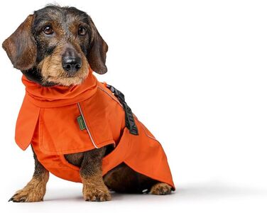 Теплий водонепроникний тег для такси для собак HUNTER NORDBY, оранжевий, з підкладкою, світловідбиваючий, для маленьких собак з довгим тілом, розмір 40