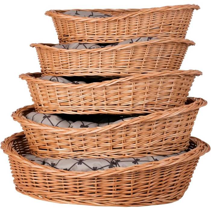 Корзина для собак з ротангу, корзина для тварин, корзина для котів (Бежева, 100x75 H27)