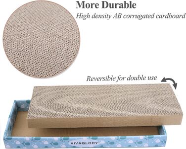 Кігтеточка для котів VIVAGLORY з картонної коробки, 3 шт. (44 x 18 см)