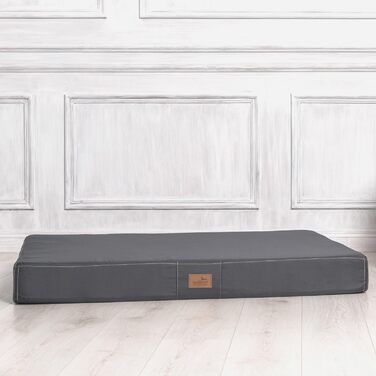 Ортопедичний лежак для собак Tierlando® Hugo Ortho Plus: антиковзаюча підкладка, матеріал Anti-Hair Polyester, для великих собак, 120x90 см, сірий