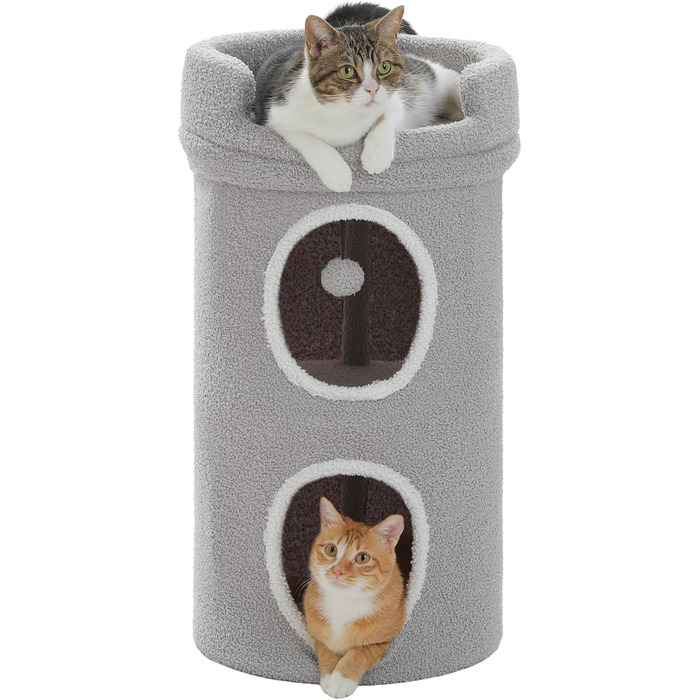 PAWZ Road Велика котяча хатка-лежак для дому, 40×40×40 см, для котів до 10 кг, сіра