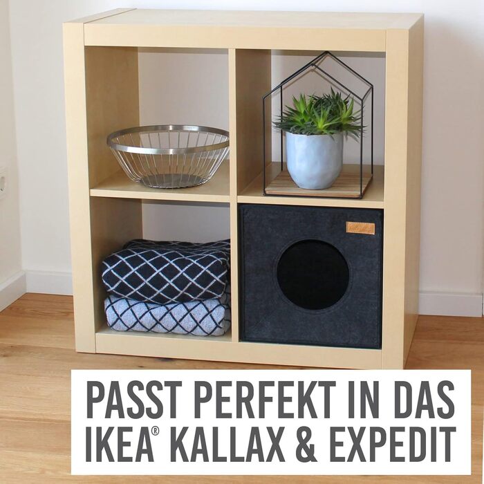 KaraLuna Будиночок для котів з фетру для стелажа IKEA Kallax/Expedit, затишна лежанка для великих котів або двох котів, темно-сірий