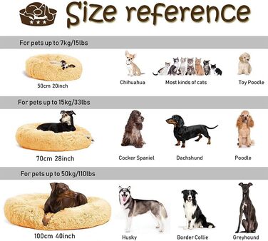 Кругле ліжко для собак та котів Chickw1, тепле м'яке ліжко-подушка Donut, миється, не слизьке, для маленьких, середніх та великих собак (світло-сірий, 80 см)