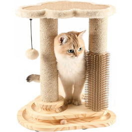 Когтеточка для котів Made4Pets Wolke, 44,5 см, натуральний сизаль, м’яка лежанка, інтерактивна іграшка, для домашніх котів