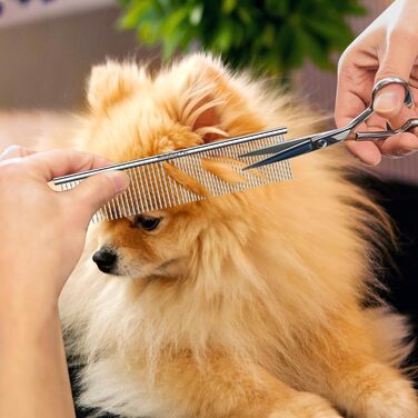 Гребінець для собак та котів: професійний сталевий гребінець для видалення ковтунів та розпушування довгої шерсті