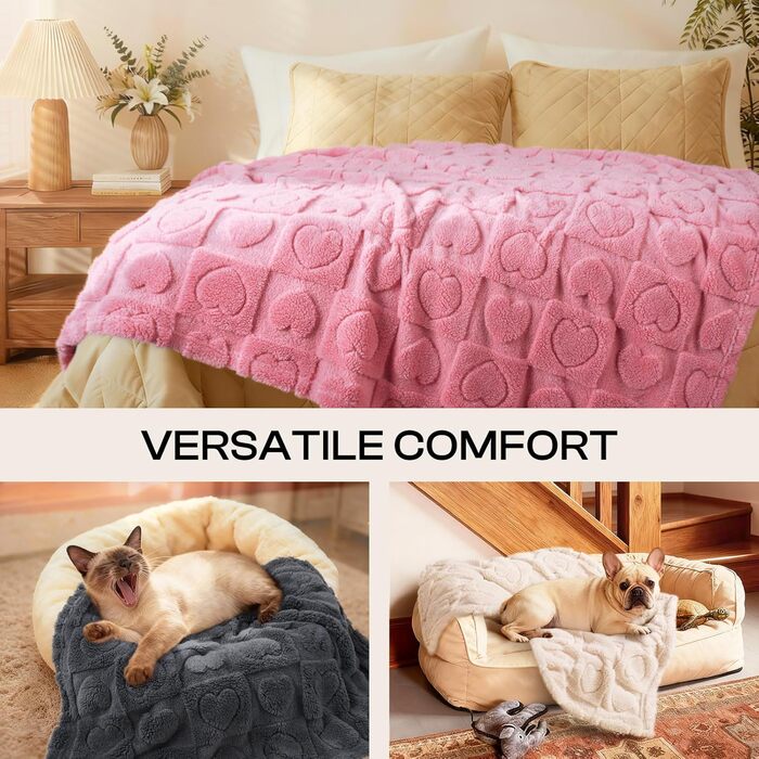 Плед для собак та котів Luciphia, 2 шт., рожевий, 145x102 см (57x40 дюймів), washable