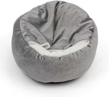 Кругле ліжко для собак та котів, плюшеве, м'яке, 50 см (сірий колір)