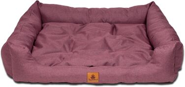 Ліжко для собак PaLulli Animal - міцне, водонепроникне, з м'яким знімним подушками, 115x85x18 см, Бордовий