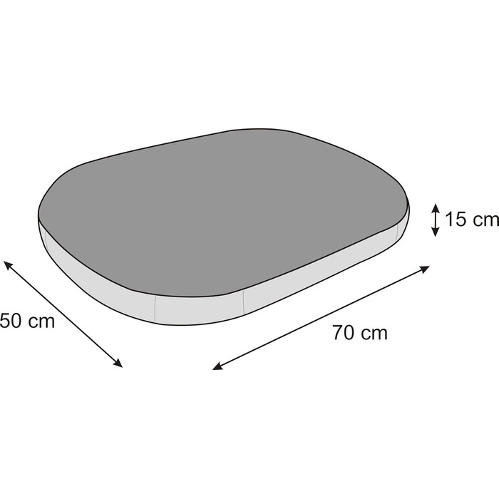 Килимок для собак овальної форми, розмір M, 70 x 50 см, чорний, з екологічного льону
