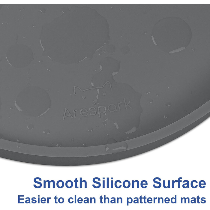 Силіконовий килимок для годування домашніх тварин Arespark: неслизький, водонепроникний, з піднятими бортиками, запобігає розливу, круглий, 20.3 x 20.3 см, 4 шт.
