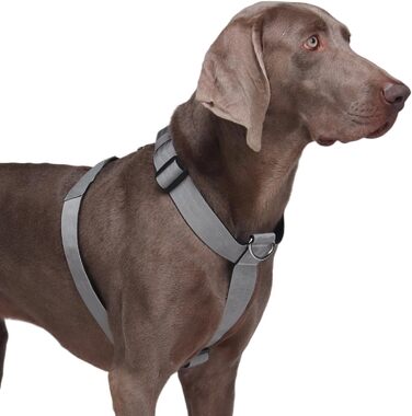 Шлейка для собак FeimaX великих порід, тактична, не тягне, дихаюча, комфортна (XL, сіра)
