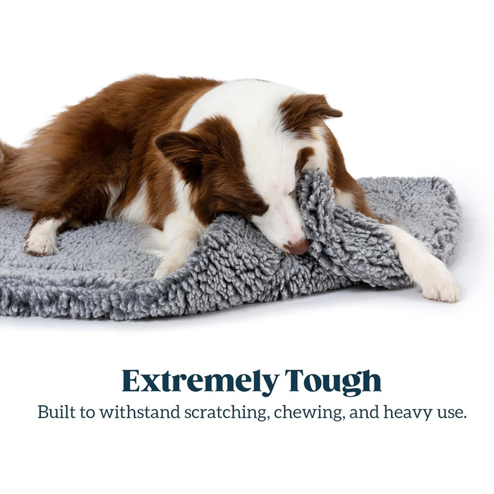 Міцне ліжко для собак Stoutwool - стійке до гризіння, для маленьких порід, 58x41x5 см, сірий