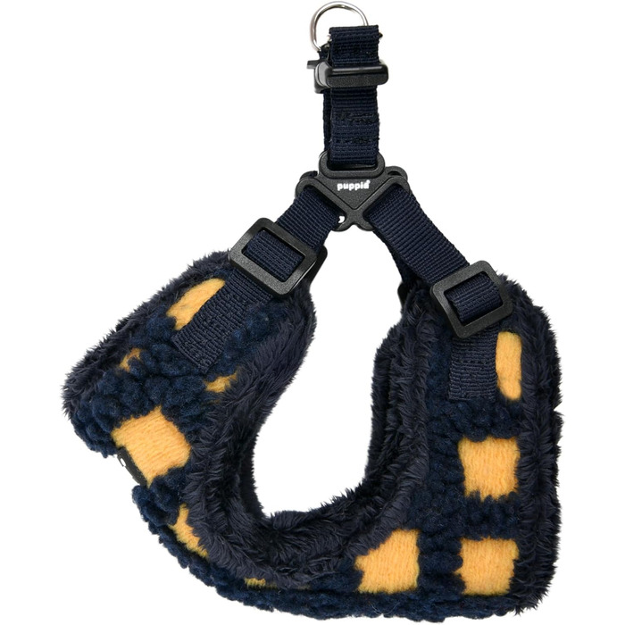 Шлейка для собак Puppia Stefan Comfort, тепла зимова, вафельний візерунок, регульована, для малих та середніх собак, синій, розмір S