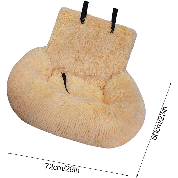 Автокрісло для собак, переноска для собак на заднє сидіння - знімне ліжко для собак з м'якого пуху. Автокрісло для собак Püsch, миється, з ременями безпеки, підходить для авто/мінівенів/SUV/пікапів (Абрикосовий, M)