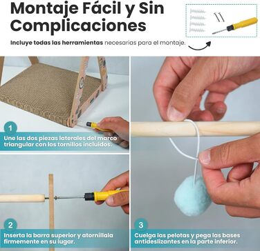 Когтеточка для великих котів з 5 іграшковими м'ячами, двостороння поверхня, посилена стійкість